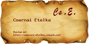 Csernai Etelka névjegykártya